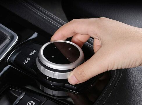 iJDMTOY Larger Knob Cover Compatible with BMW 1 2 3 4 5 7 X Series Multimedia iDrive Button Cover Set (Fit 5-Button iDrive, Confirm Fitment w/ 2nd Pic) in Kuwait