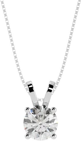 Houston Diamond District 0.5-10 Carat Lab Grown Diamond Solitaire Pendant Necklace, Round Cut Solitaire, 4-Prong Setting, Jewelry for Women (E-F, VS) in Kuwait