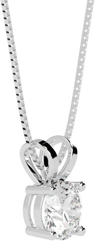 Houston Diamond District 0.5-10 Carat Lab Grown Diamond Solitaire Pendant Necklace, Round Cut Solitaire, 4-Prong Setting, Jewelry for Women (E-F, VS) in Kuwait