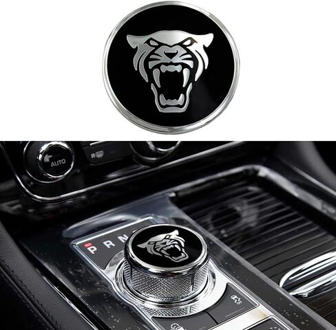 غطاء إطار لوحة MAXMILO ملحقات الزخرفة غطاء مقبض ناقل الحركة ملصق شعار الزخرفة متوافق مع جاكوار XF XE XJ F-Pace (أحمر) in Kuwait