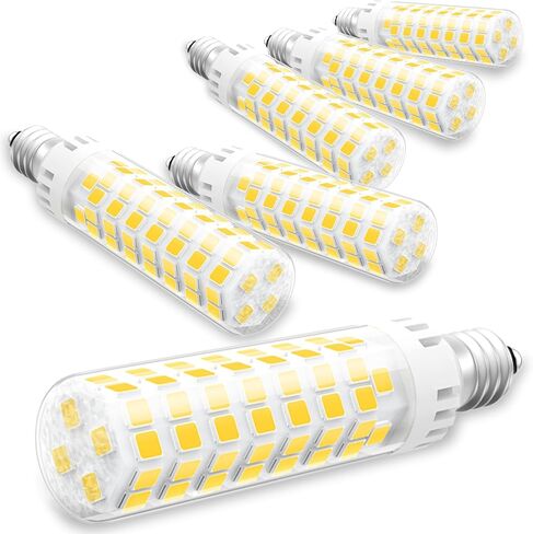 E12 LED Bulb Dimmable, 100 Watt Candelabra Bulb Equivalent C7, 6000K Daylight White, 10W 1000 Lumen T6 E12 Light Bulbs for Chandeliers, Ceiling Fan, Pendant Lighting, Salt Lamp, 6 Pack in Kuwait