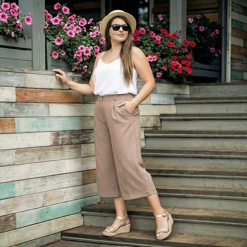 Wide Width Wedge Sandals for Women, Braided Ankle Strap Buckle Open Toe Summer Shoes Platform Espadrille Wedge Beach Women Sandals. in Saudi Arabia