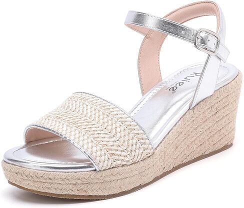 Wide Width Wedge Sandals for Women, Braided Ankle Strap Buckle Open Toe Summer Shoes Platform Espadrille Wedge Beach Women Sandals. in Saudi Arabia