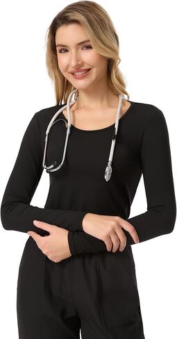 مجموعة من 4 قمصان داخلية للنساء من Rolimaka بأكمام طويلة ورقبة سكوب مريحة وأساسية للممرضات مع قماش ناعم in Kuwait