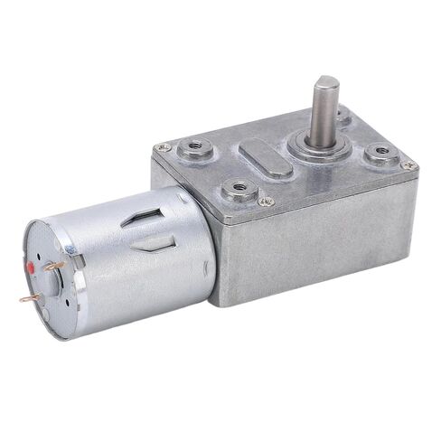 JGY370 High Torque Worm Geared Motor, DC 12V Reversible Reduction Motor, Gray, CW/CCW Electric Drive, 5-62 RPM Variable Speed (60RPM) in Saudi Arabia