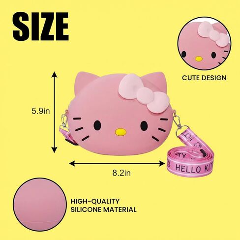 حقيبة كروس كاواي مع حزام كتف قابل للتعديل، حقيبة يد بسحاب، حقيبة كتف لطيفة على شكل رسوم كرتونية للعملات المعدنية، حقيبة عملات معدنية لهدايا عيد الميلاد للنساء والفتيات in Kuwait