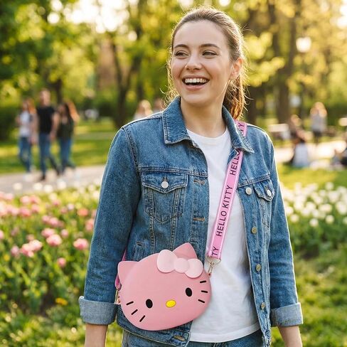 حقيبة كروس كاواي مع حزام كتف قابل للتعديل، حقيبة يد بسحاب، حقيبة كتف لطيفة على شكل رسوم كرتونية للعملات المعدنية، حقيبة عملات معدنية لهدايا عيد الميلاد للنساء والفتيات in Kuwait