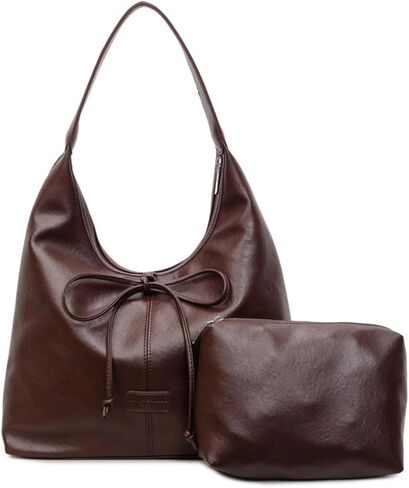 2 قطعة حقائب المتشرد مترهل المرأة بولي Leather الجلود الهلال Crossbody المحافظ محفظة تحت الإبط حقيبة كتف السفر كلية حقيبة يد in Kuwait