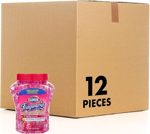 Clorox Fraganzia Crystal Beads Air Freshener Twin Pack, Long Lasting Room Deodorizer and Odor Eliminator Gel Beads for Home, Car, or Office, Spring Scent, 24 Fl Oz in Saudi Arabia