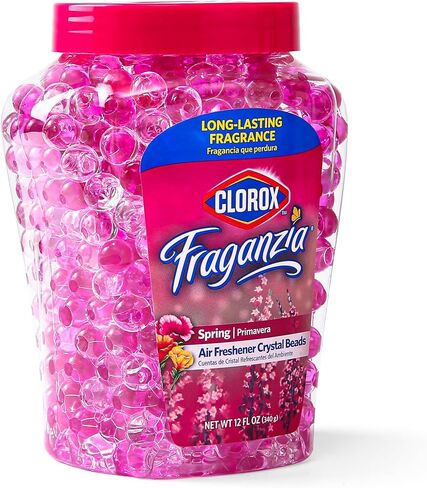 Clorox Fraganzia Crystal Beads Air Freshener Twin Pack, Long Lasting Room Deodorizer and Odor Eliminator Gel Beads for Home, Car, or Office, Spring Scent, 24 Fl Oz in Saudi Arabia