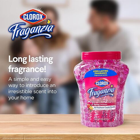Clorox Fraganzia Crystal Beads Air Freshener Twin Pack, Long Lasting Room Deodorizer and Odor Eliminator Gel Beads for Home, Car, or Office, Spring Scent, 24 Fl Oz in Saudi Arabia