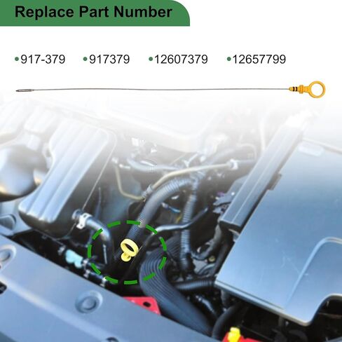 عصا غمس زيت المحرك متوافقة مع 2007-2019 Chevy Equinox Malibu Impala/Buick Regal، من أجل Verano، من أجل Lacrosse/Saturn Vue يستبدل # 917-379 917379 12607379 12657799 in Kuwait