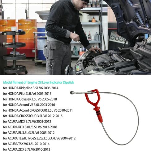 Orange Replacement Engine Oil Dipstick Level Dip Stick for Honda Accord Crosstour Odyssey Pilot Ridgeline OE 15650RCAA02 15650-RCA-A02 917387 Indicator Dipstick for Acura RDX MDX RL TL TSX in Kuwait