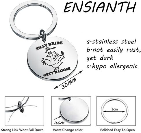 ENSIANTH Silly Bride Goose Gett'n Loose Keychain Bride To Be - Funny Bridal Party Gift Wedding -New Bride - Goose Lover Gift in Saudi Arabia
