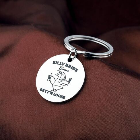 ENSIANTH Silly Bride Goose Gett'n Loose Keychain Bride To Be - Funny Bridal Party Gift Wedding -New Bride - Goose Lover Gift in Saudi Arabia
