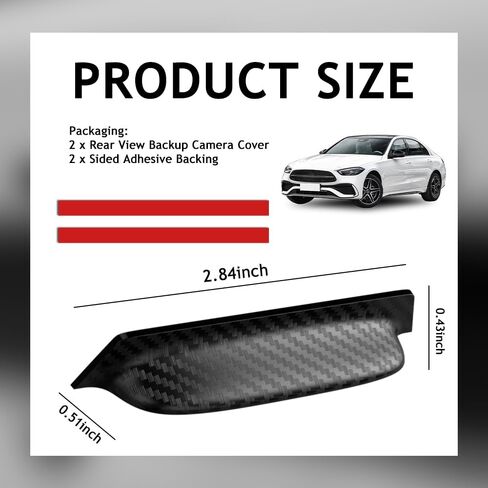 2PCS Carbon Fiber Backup Camera Rain Shield,Backup Camera for Car Anti-Rain Cover,Non-Destructive Adhesion Waterproof Cover for Reverse Cameras as Car Modification Accessories in Kuwait