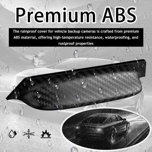 2PCS Carbon Fiber Backup Camera Rain Shield,Backup Camera for Car Anti-Rain Cover,Non-Destructive Adhesion Waterproof Cover for Reverse Cameras as Car Modification Accessories in Kuwait