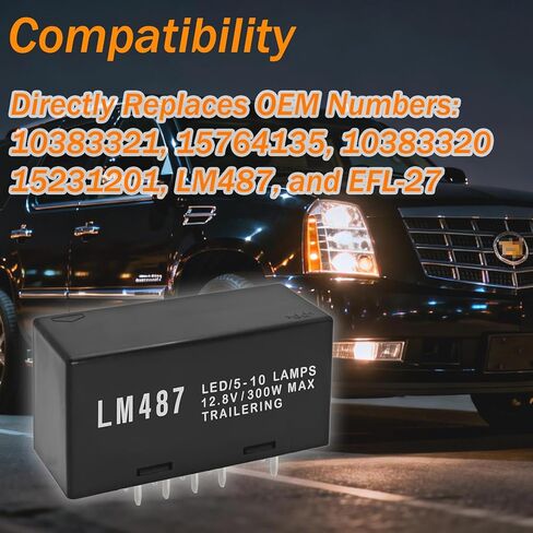 LM487 10383321 15764135 15231201 LED Flasher Relay - Fixes Hyperflash for Chevy GMC Cadillac Silverado Sierra Tahoe Yukon Escalade Hummer H2 (2003-2007 GMT800 Platform) in Saudi Arabia