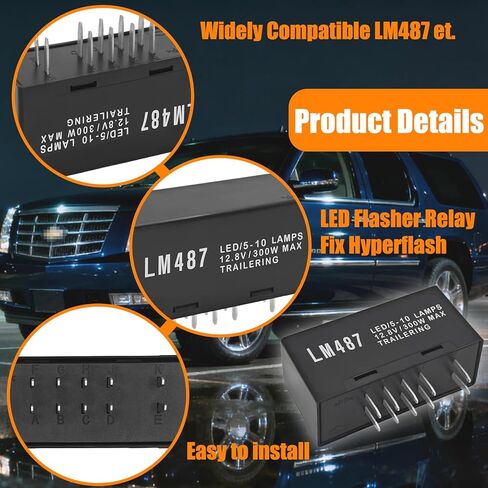 LM487 10383321 15764135 15231201 LED Flasher Relay - Fixes Hyperflash for Chevy GMC Cadillac Silverado Sierra Tahoe Yukon Escalade Hummer H2 (2003-2007 GMT800 Platform) in Saudi Arabia