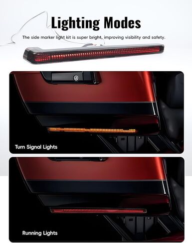 LED Tour Pack Light Accent Side Marker Light w/Turn Signal Running Lamp for Harley Touring Road Glide Street Glide Electra Glide Ultra Limited Tri Glide CVO 2006-2025 Accessories, Smoked Lens in Saudi Arabia