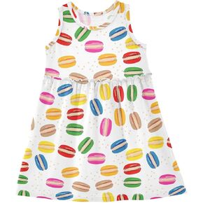 فستان كاجوال للفتيات من زهور الكوبية الزرقاء، ملابس صيفية قطنية للأطفال من 2T إلى 8 سنوات in Kuwait