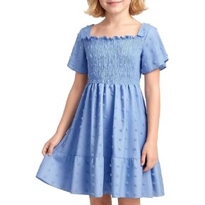 فتيات اللباس ، والملابس الصيفية غرب الأكمام ، والخصر المرن ، والخط A ، عارضة ، لمدة 7-14 سنة أطفال in Kuwait