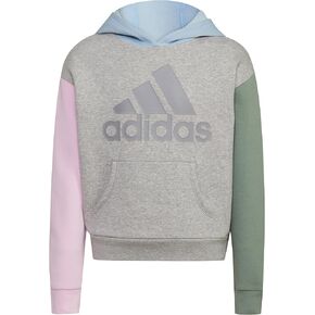 بلوفر بغطاء للرأس من الصوف بأكمام طويلة للفتيات من أديداس، لون رمادي متوسط ​​منقط باستيل in Kuwait