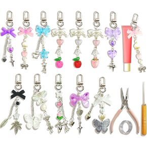 12Pcs Lip Gloss Charms, Lipgloss Holder Keychain Present Jewellery Pliers、Clasp Ring And Drill Bit. Exquisitely Crafted Pendant, Perfect For Women. in Kuwait