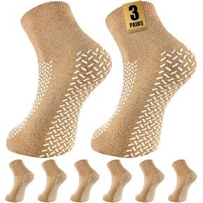 جوارب غير قابلة للانزلاق، 3 أزواج من الجوارب مزدوجة الجوانب، جوارب إضافية على شكل شبشب للرجال والنساء in Kuwait