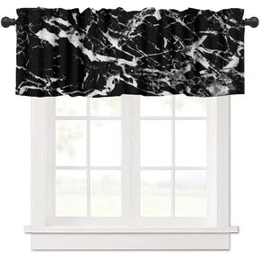 Red Marble Valance Curtain, Abstract Burgundy Maroon Marble Modern Luxury Vintage Black Red Gold Texture Print Blackout Short Window Drape for Kitchen Bedroom Living Room, 54x18inch in Saudi Arabia