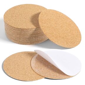 30 Pcs 1mm Cork Backing for Coasters, Self Adhesive Cork for Coasters 3 Inch Round Corks Hot Pads to DIY Crafts, Drinks and Home Tabletop Decoration with Strong Adhesive-Backed in Kuwait