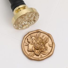 UNIQOOO 3D Embossed Relief Hydrangea Flowers Wax Seal Stamp with Wooden Handle, Floral Botanical Theme Vintage Brass Stamp for Wedding Invitation, DIY, Gift Wrap, Envelopes, Christmas Card in Saudi Arabia
