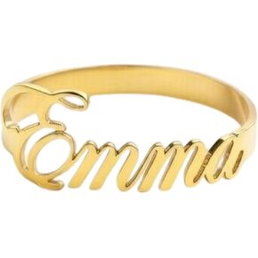 Sterling Silver Personalized Name Ring – Custom Name Ring for Women, Elegant Script Design Customizable Ring with Smooth Polished Finish in Saudi Arabia