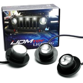 مجموعة iJDMTOY مكونة من 3 قطع من طراز ما قبل العداء 12-SMD أصفر كهرماني LED مجموعة إضاءة شبكية متوافقة مع Jeep Wrangler JL أو Gladiator JT in Kuwait