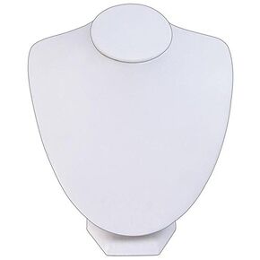 White Leather Jewelry Necklace Display Bust ~ 8" Tall in Kuwait