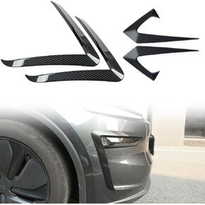 غطاء أمامي لحاجب الضباب الخفيف لسيارة Tesla Model Y Juniper 2025-2026 - إطار مصباح الضباب شفرة سبويلر الستارة الواقية من الصدمات - (ألياف الكربون غير اللامعة 4 قطع) غير مناسب لمعايير 2026 in Kuwait