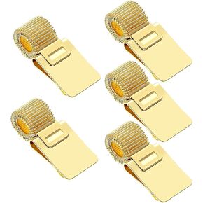 5 قطع من حاملات الأقلام للحافظة، حامل مشبك قلم معدني قابل للتعديل مع حلقة زنبركية قابلة للسحب ملحق حامل أقلام معدني للكمبيوتر المحمول والمكتب المنزلي (ذهبي) in Kuwait