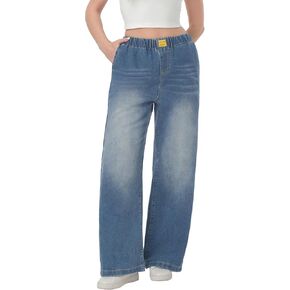 MARIASHA Wide Leg Jeans Woman Baggy Pull On Stretchy Sweatpant Jeans for Women Trendy Elastic High Waist Loose Denim Pants in Saudi Arabia