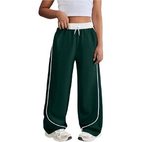 Girl's Baggy Cargo Pants Elastic Waist Wide Leg Trousers Y2k Parachute Pants in Kuwait