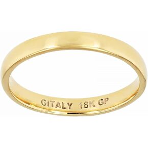 JTV 18K Yellow Gold Over Bronze 2mm Stackable Band Ring for Women – Sleek & Minimalist Design – Lightweight Comfort Fit – Tarnish-Resistant High Polish Finish in Saudi Arabia