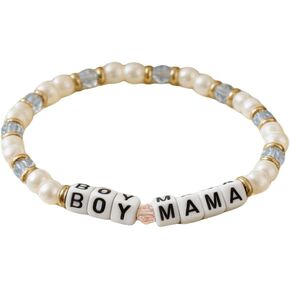 Boy Mama Boy Mom Girl Mama Girl Mom Bracelet, Beaded Bracelets, Mom Gifts for New Mommy Women, Mother's Day, Birthday, Christmas Gift in Saudi Arabia