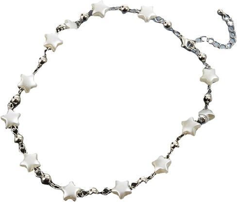 Tooe Women's Y2K Star Pendant Silver Jewelry Kawaii Fairycore Choker Aesthetic Preppy Necklace Harajuku Japanese Chain in Saudi Arabia
