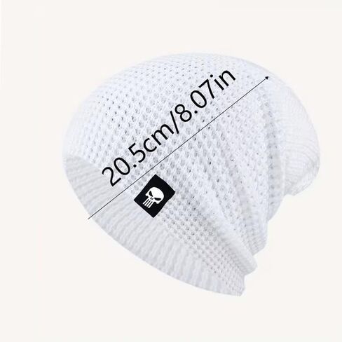 Winter Knitted Beanie Hat, Warm Beanie for Men & Women, Elastic Fit, Breathable, Perfect for Outdoor Sports & Casual Wear, White in Saudi Arabia