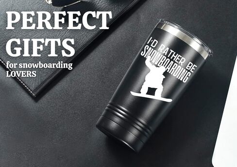 هدايا رائعة من Onebttl للمتزلجين على الجليد، هدايا التزلج على الجليد، كوب من الفولاذ المقاوم للصدأ مع غطاء 20 أونصة، هدية على الجليد للرجال في أعياد الميلاد والكريسماس - أسود -01Rather in Kuwait