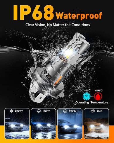 FAHREN 2026 مصابيح H7 مطورة، 40000LM 900٪ لمبة إضاءة مجنونة، 6500K 1: 1 لمبة هالوجين صغيرة الحجم H7 مع مروحة، استخدام على الطرق الوعرة لا يتطلب محول التوصيل والتشغيل، حزمة من 2 in Saudi Arabia