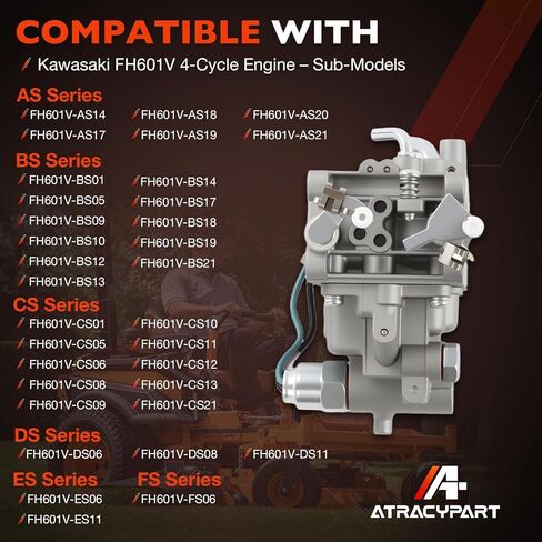 Carburetor Compatible with Kawasaki FH601V, Replaces #15003-7041 15003-7077, Fits FH601V-AS/BS/CS/DS/ES/FS Series Engines with Fuel Pump Spark Plugs in Saudi Arabia