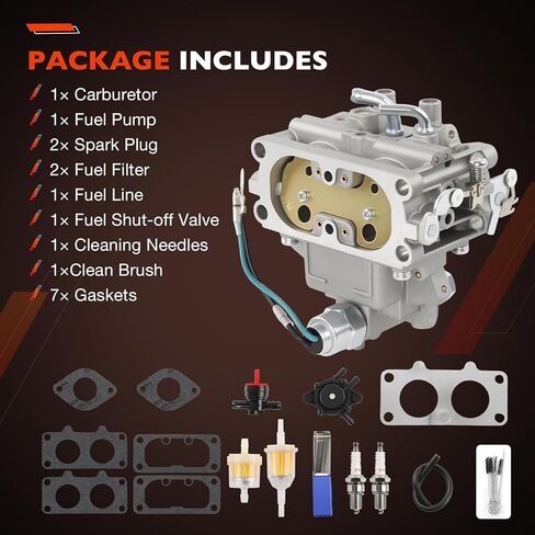 Carburetor Compatible with Kawasaki FH601V, Replaces #15003-7041 15003-7077, Fits FH601V-AS/BS/CS/DS/ES/FS Series Engines with Fuel Pump Spark Plugs in Saudi Arabia