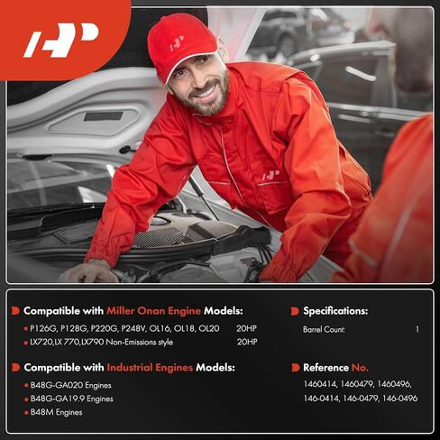 مكربن ​​A-Premium 1460414 1460479 مع حشوات متوافق مع محرك Miller Onan 20HP لـ P126G P128G P220G P248V OL16 OL18 OL20 LX720، LX 770 in Saudi Arabia