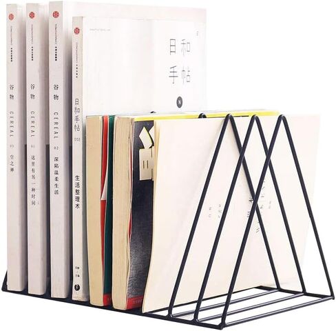 منظم مجلد الملفات لسطح المكتب، 9 أقسام مثلثة معدنية عمودية حامل حامل للمجلات، صينية الورق/منضدة البريد/السجل/الرسائل/حاملات فارز رف الكتب، تخزين حامل سجل الفينيل، اللوازم المكتبية in Kuwait