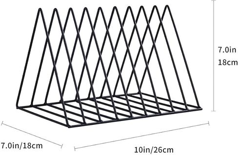 منظم مجلد الملفات لسطح المكتب، 9 أقسام مثلثة معدنية عمودية حامل حامل للمجلات، صينية الورق/منضدة البريد/السجل/الرسائل/حاملات فارز رف الكتب، تخزين حامل سجل الفينيل، اللوازم المكتبية in Kuwait